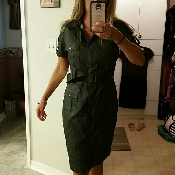 Calvin Klein military style shirt dress - Picture 4 of 4